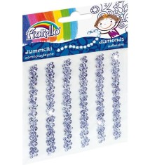 Accesorii creatie decor,6 sirag flori violet,diamante autoadezive blister, 9cm