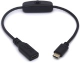 Cumpara ieftin Cablu adaptor USB-C tata-mama cu intrerupator, Raspberry Pi
