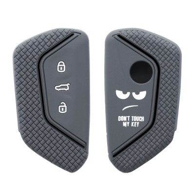 Husa Cheie Auto pentru VW / Skoda / Seat - 3 Butoane, kwmobile, Silicon, Gri, 52651.05 foto