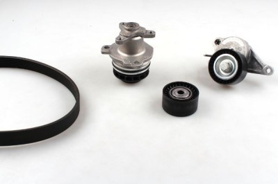 HEPU PK09640 Pompa apa + Set curea transmisie cu caneluri foto