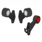 Lampa pozitie gabarit si semnalizare 12/24V; cu cablu; cu suport; LED; carcasa neagra, rosu-alb;, Rapid