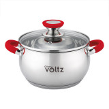 Cumpara ieftin Cratita Oliver Voltz OV51210N18, 18cm, 2.5 l, Inductie, Manere silicon, Inox / rosu