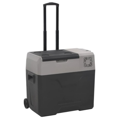 Ladă frigorifică cu roată și m&amp;acirc;ner 40 L negru/gri polipropilenă foto