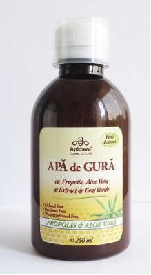 Apa de gura cu propolis si aloe vera 250ml apidava foto