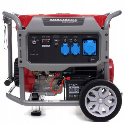 Generator curent 6.4kW 6400W 230V + pornire electrica la cheie + manere si roti motor benzina (KD634) foto