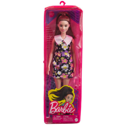 PAPUSA BARBIE FASHIONISTA SATENA CU ROCHIE CU IMPRIMEU FLORAL foto