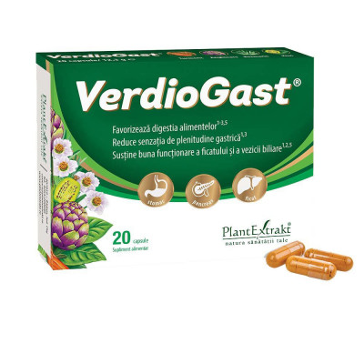 Supliment Alimentar pentru Arsuri Gastrice VerdioGast 20 capsule PlantExtrakt foto