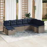 vidaXL Set de canapele pentru grădină cu pernă 8 pcs Rattan poli 3360266