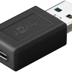 Adaptor USB3.0 SuperSpeed USB-A tata - USB-C mama negru Goobay 45400