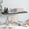 Gossi raft de perete suspendat, gri extralucios, 80x23,5x3,8 cm, mdf