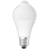 Bec LED Osram clasic mat A60 E27 9W 806lm lumina calda 2700 K, cu senzor miscare