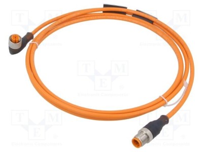 Cablu portocaliu 4 pini 2m pentru senzori și automatizări LUMBERG AUTOMATION foto