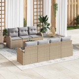 VidaXL Set de Canapea de Grădină 8 pcs Bej, gri deschis Mare