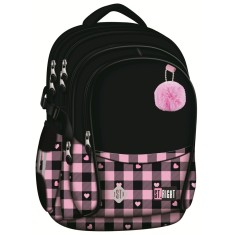 Ghiozdan ST.Right, colectia Pink Checkered, BP01, impermeabil, 43x32x21 cm