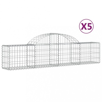 Cosuri gabion arcuite 5 buc, 200x30x40/60 cm, fier galvanizat foto
