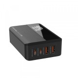 Incarcator Statie ColorWay Display, 100W, 5A, 2 x USB-A - 2 x USB-C, Negru