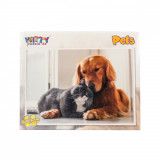 Puzzle Witty Puzzlezz, 100 piese, Pisica si cainele