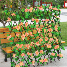 Gard viu artificial cu flori Galbene, extensibil, verde, 220x70 sau 120x120 foto