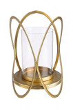 Suport lumanare metal auriu sticla Adhira &Oslash; 19.5 cm x 39 h Elegant DecoLux, Bizzotto