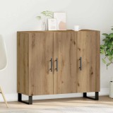 VidaXL Dulap cu 3 uși, stejar artizanal, 90x34x80 cm, lemn prelucrat