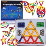 Blocuri magnetice de construcție, 50 de piese, joc creativ 3D