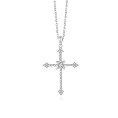 Lantisor Argint 925 cu Cruciulita cu Cristale - ALCA Fine Jewelry