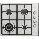 Plita incorporabila Heinner HBH-V4IWFSCIX, Gaz, 4 arzatoare, Wok, Culoare Inox