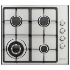 Plita incorporabila Heinner HBH-V4IWFSCIX, Gaz, 4 arzatoare, Wok, Culoare Inox