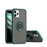 Husa anti fall metal bracket pentru apple iphone 14, rezistenta la socuri, margini colorate, cu inel de prindere magnetic, flippy, verde