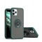 Husa anti fall metal bracket pentru apple iphone 14, rezistenta la socuri, margini colorate, cu inel de prindere magnetic, flippy, verde