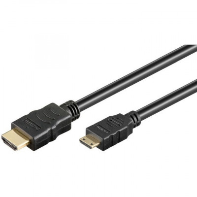 Cablu HDMI A tata la mini HDMI C tata 1.4V ecranat 2m, contacte aurite foto