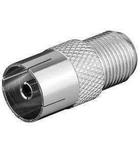 Adaptor coaxial mama la F mama din metal Goobay foto