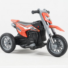 Motocicleta electrica cu 3 roti, Kinderauto Enduro 60W 12V STANDARD, culoare portocaliu