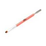 Set de 2 unități: Pensula/Spatula manichiura pentru polygel, 2 capete, Nr. 6, culoare roz