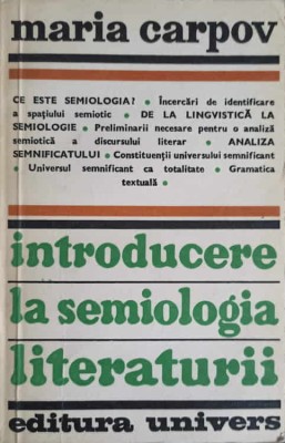 INTRODUCERE IN SEMIOLOGIA LITERATURII-MARIA CARPOV-218929 foto
