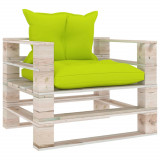 Canapea de gradina din paleti cu perne verde crud, lemn de pin GartenMobel Dekor, vidaXL