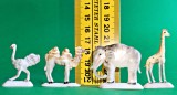 Figurine animale slim 4 bucăți 3 cm plastic casant elefant struț girafa camila