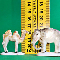 Figurine animale slim 4 bucăți 3 cm plastic casant elefant struț girafa camila