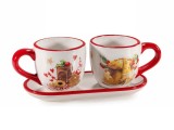 Set 2 cesti, tavita ceramica multicolora Delizie &Oslash; 6,5 cm x 6 H, 16,5 x 7,5