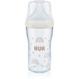 NUK Perfect Match biberon de sticlă cu controlul temperaturii 230 ml