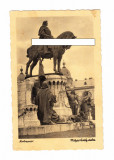 CP Cluj-Napoca - Grupul statuar Matei Corvin, ocupatia maghiara, circulata, 1943, Printata, Cluj Napoca