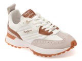 Pantofi sport PEPE JEANS albi, LS60017, din piele naturala