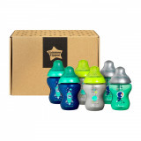 Set 6 biberoane ONL baietei haiosi +0 luni Multicolor, 260ml, Tommee Tippee