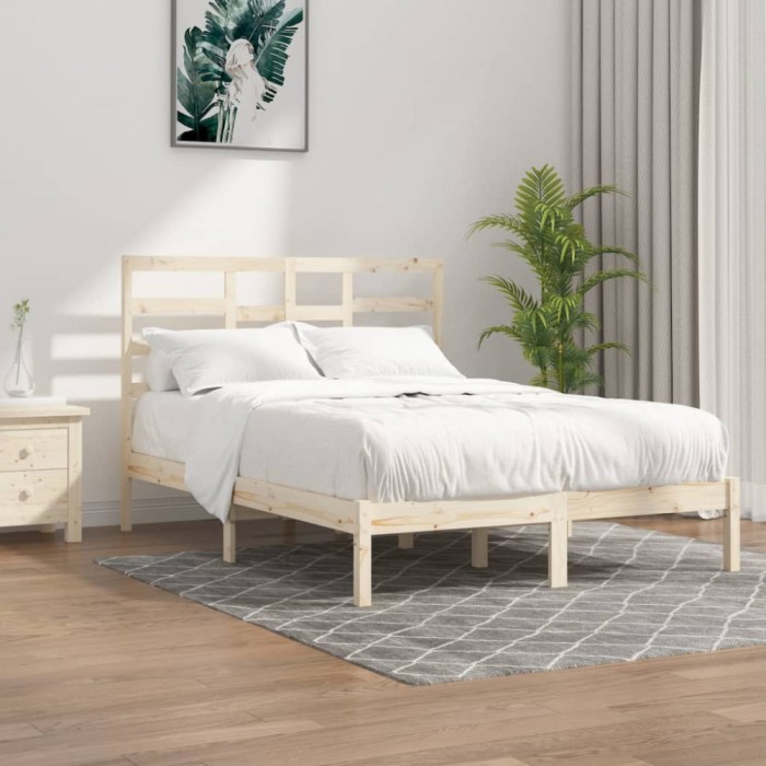 vidaXL Cadru de pat, 140x190 cm, lemn masiv 3105775