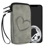 Husa Universala pentru telefon M - 5,5 inch, Piele nabuc, Gri, 53580.3.02