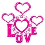 Cumpara ieftin Sticker decorativ, Love, Roz, 60 cm, 7084ST-1, Oem