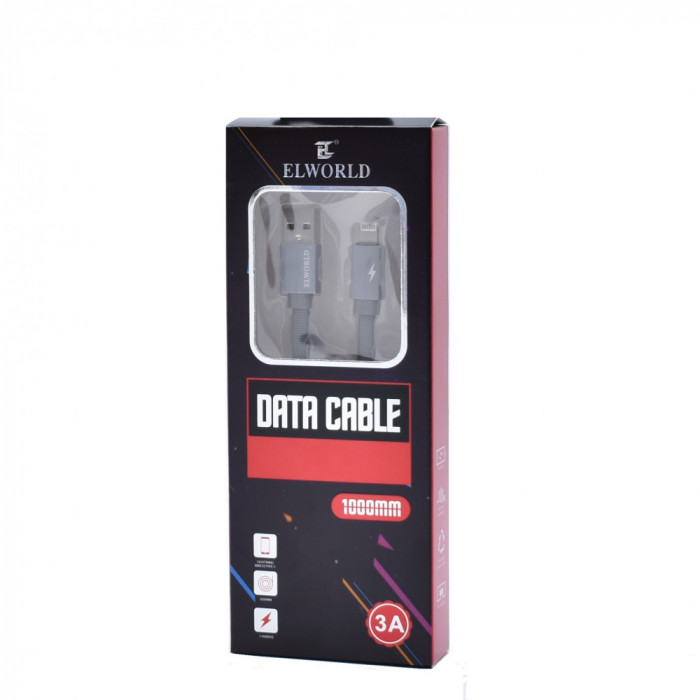 Cablu De date Si Incarcare Pentru Iphone mufa tip Lightning ,Fast Charging, 3.4A , culoare Silver