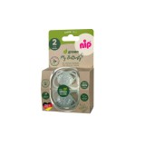 Set 2 suzete ortodontice din silicon nip My Butterfly Green, 5-18 luni