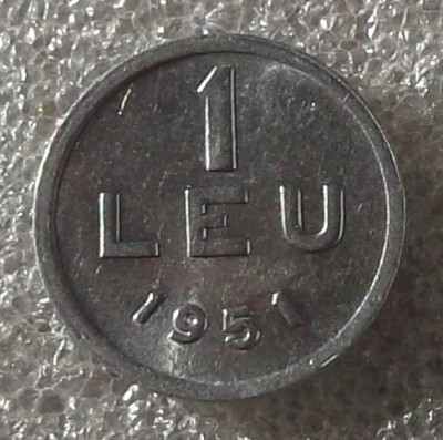 G5. Romania RPR 1 leu 1951 aUNC / UNC ** foto