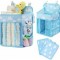 Organizator pătuț pentru scutece și accesorii, albastru, 43x28x20 cm